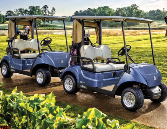 golf carts on the path